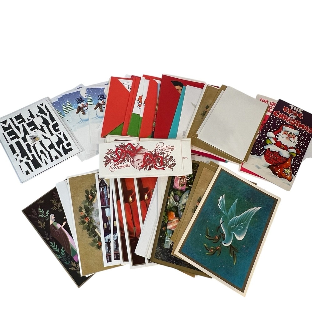Lot of 25+ VTG & Modern Christmas & Holiday Greeting Cards Money Holders Unused‎